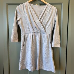 Garnet Hill Faux Wrap 3/4 Sleeve Tunic Top